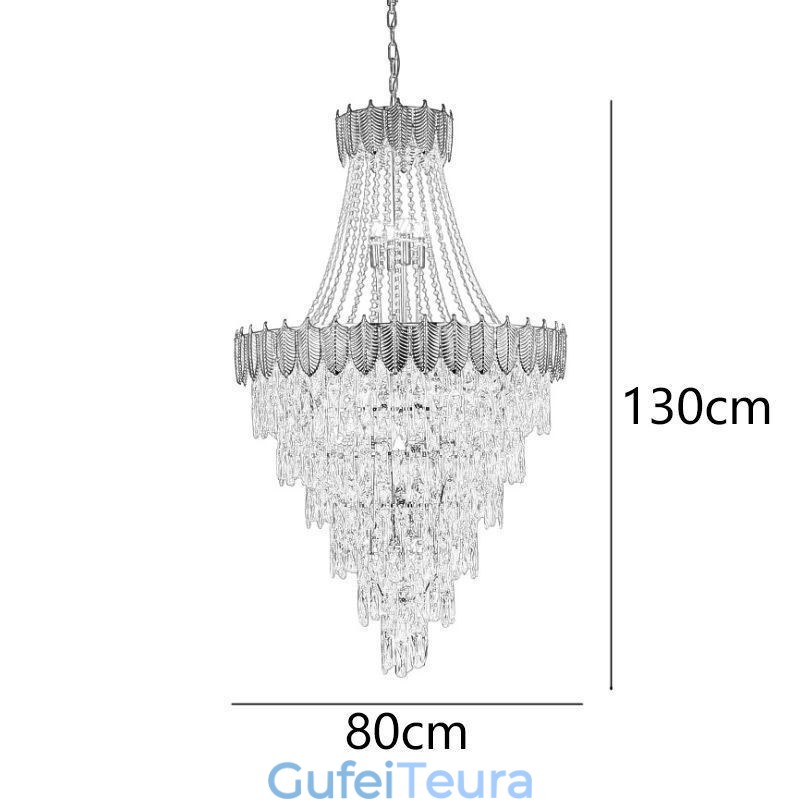 אור תליון קריסטל מחודד לוכד את העין תאורת תקרה דקורטיבית דופלקס