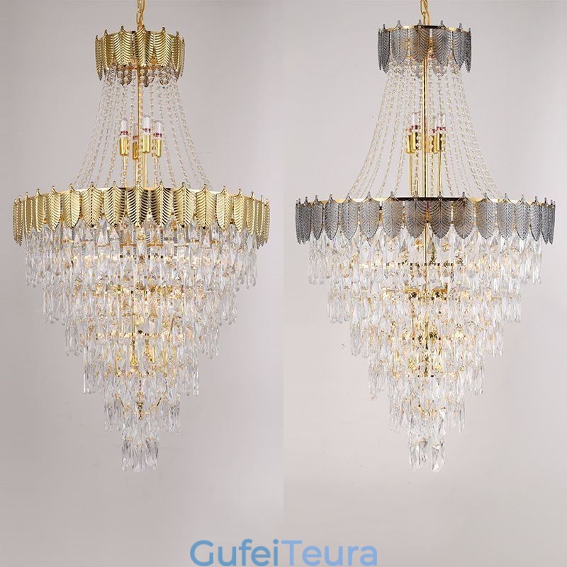 אור תליון קריסטל מחודד לוכד את העין תאורת תקרה דקורטיבית דופלקס