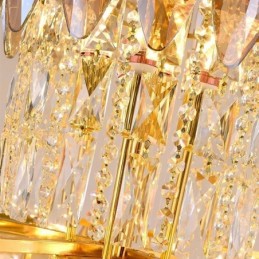 אור תליון קריסטל מחודד דופלקס אור תקרה דקורטיבי 80 ס"מ