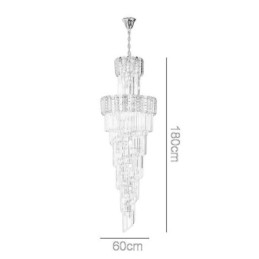 תאורת תליון קריסטל זהב מפוארת תאורה דקראטיבית 60*H180 ס"מ