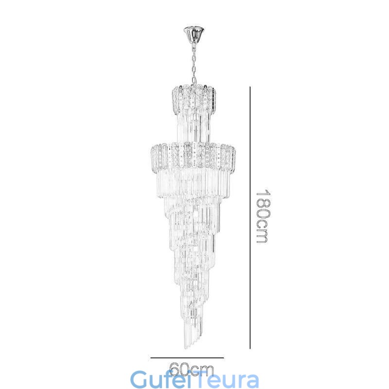 תאורת תליון קריסטל זהב מפוארת תאורה דקראטיבית 60*H180 ס"מ