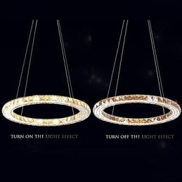 מנורות תאורת תליון קריסטל גופים מודרניים ענבר K9 קריסטל טבעת יחידה עגולה 30 ס"מ