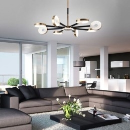 אור תליון מינימליסטי תשעה ראשים מעגל אור תקרה