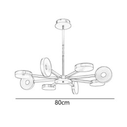 אור תליון מינימליסטי תשעה ראשים מעגל אור תקרה