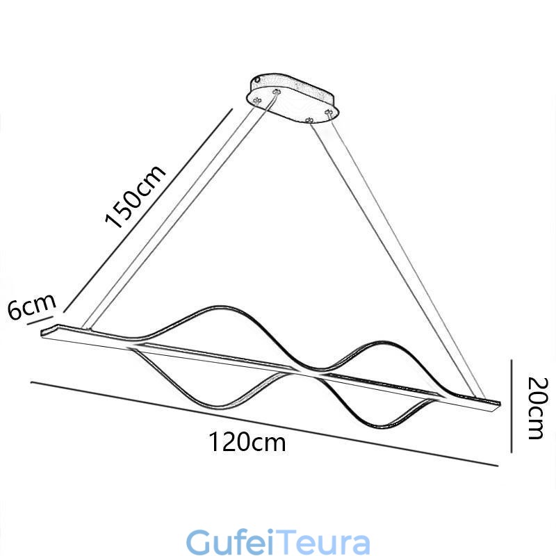 תליון אור תקרת גל מינימליסטי