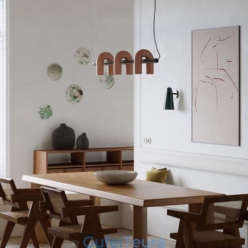 אור תקרה מברזל יצוק בצורת U אור תליון 90 גוון מסתובב