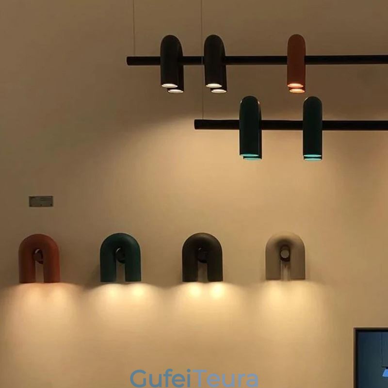 אור תקרה מברזל יצוק בצורת U אור תליון 90 גוון מסתובב