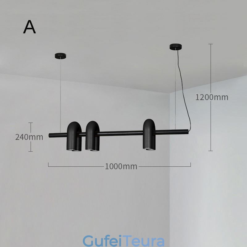 אור תקרה מברזל יצוק בצורת U אור תליון 90 גוון מסתובב