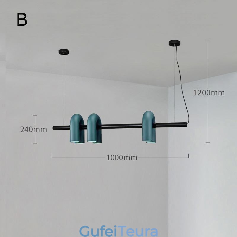 אור תקרה מברזל יצוק בצורת U אור תליון 90 גוון מסתובב