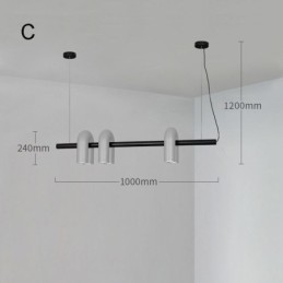 אור תקרה מברזל יצוק בצורת U אור תליון 90 גוון מסתובב
