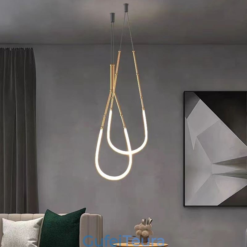 אור תליון Creative Line במבוק תקרת אור שחור זהב