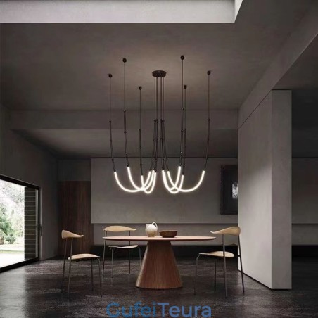 אור תקרה Creative Line במבוק תליית זהב בהיר שחור אור תקרה Creative Line במבוק תליית זהב בהיר שחור