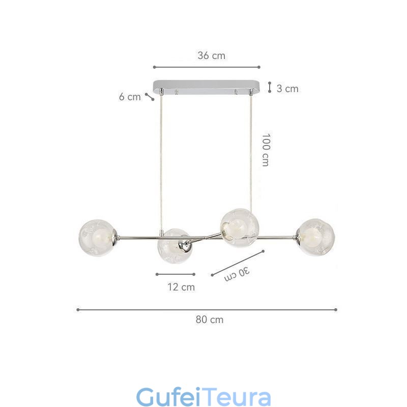 אור תליית זכוכית אירופאי קסם שעועית תליון אור 4 אורות