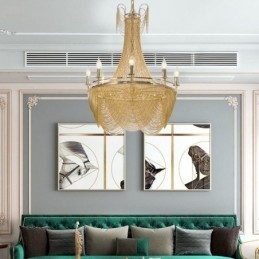 שרשרת אלומיניום תליון אור Creative Light יוקרה ציצית דקורטיבית אור זהב כסף