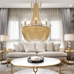 שרשרת אלומיניום תליון אור Creative Light יוקרה ציצית דקורטיבית אור זהב כסף