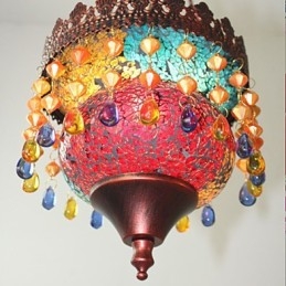 כרטיס חג המולד Lnternet Cafe Retro Art Chandelier Garden Industrial