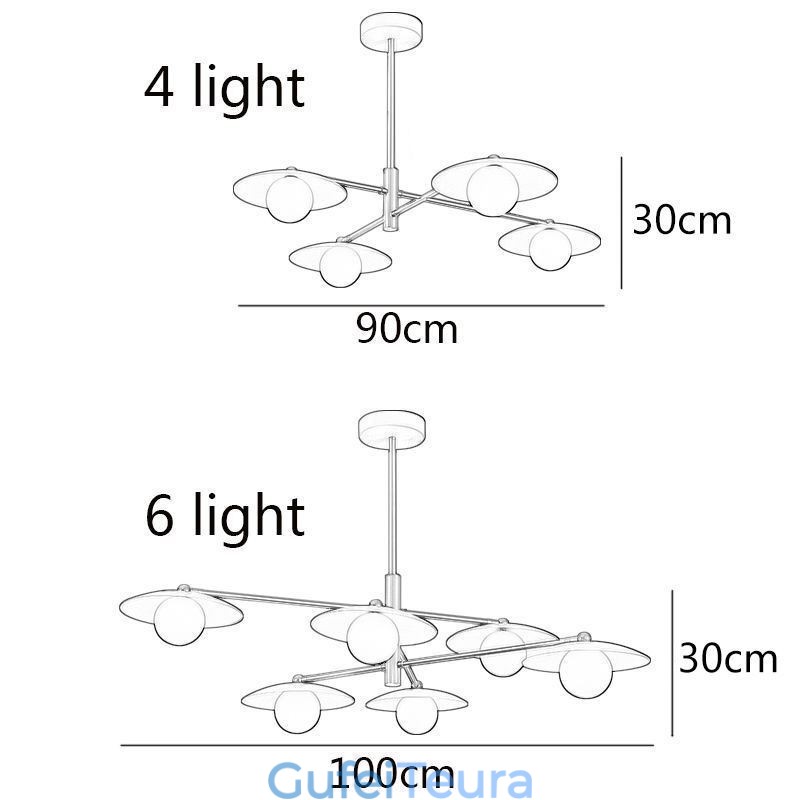 אור תליון נורדי Creative G9 ברזל יצוק תקרה אור