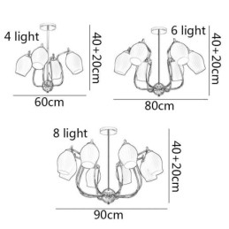 אור תליון נורדי Creative ברזל יצוק נחושת צבע טבעי אבקן אור תקרת