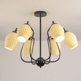 אור תליון נורדי Creative ברזל יצוק אקדח אבקן שחור אור תקרת