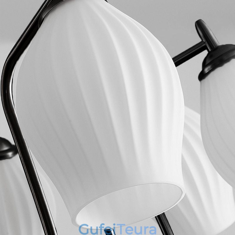 אור תליון נורדי Creative ברזל יצוק אקדח אבקן שחור אור תקרת