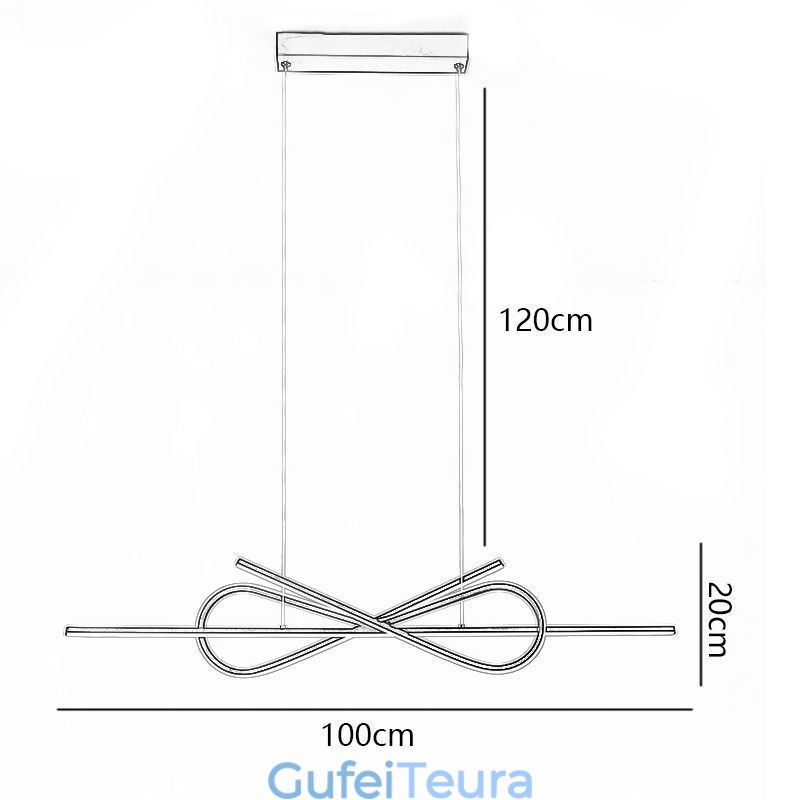 אור תליון פשוט אלומיניום ארט Bowknot אור תקרה