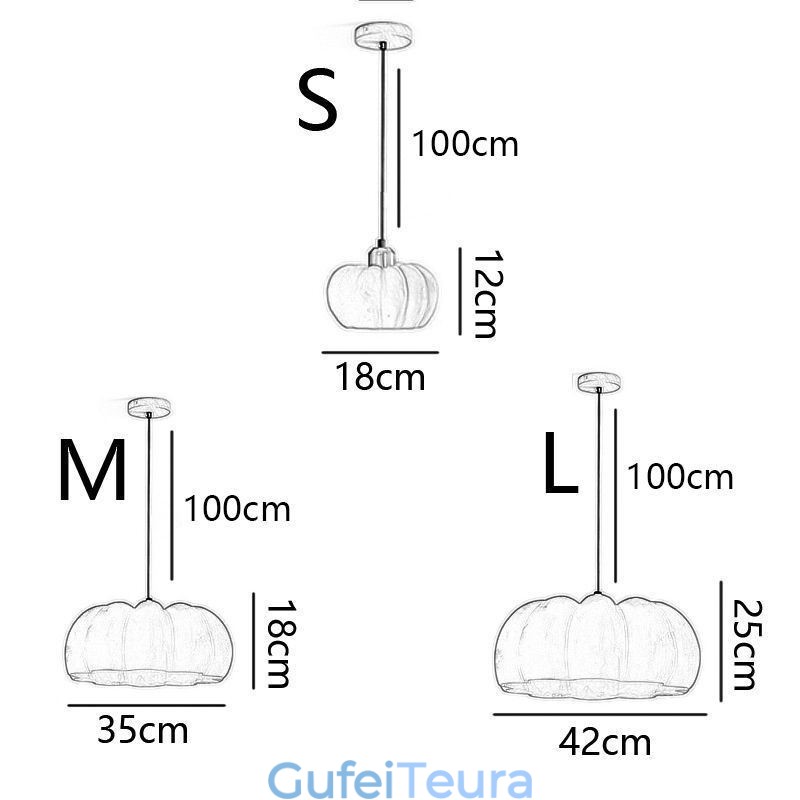 ראש יחיד תליון דלעת אור תקרה רטרו יפני