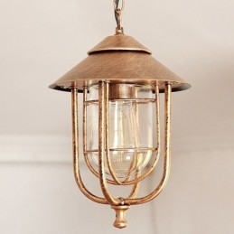 אור חוץ אמריקאי רטרו עמיד למים בצורת כלוב ציפורים תליון אור גן