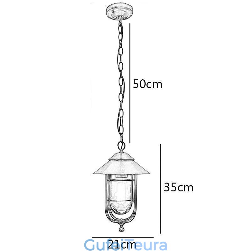 אור חוץ אמריקאי רטרו עמיד למים בצורת כלוב ציפורים תליון אור גן