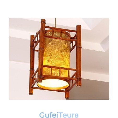 נברשת במבוק רטרו פנס עץ