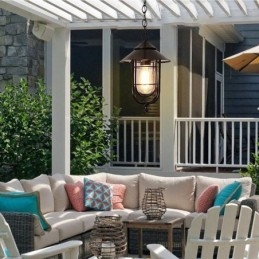 אור חוץ אמריקאי רטרו עמיד למים בצורת כלוב ציפורים תליון אור גן