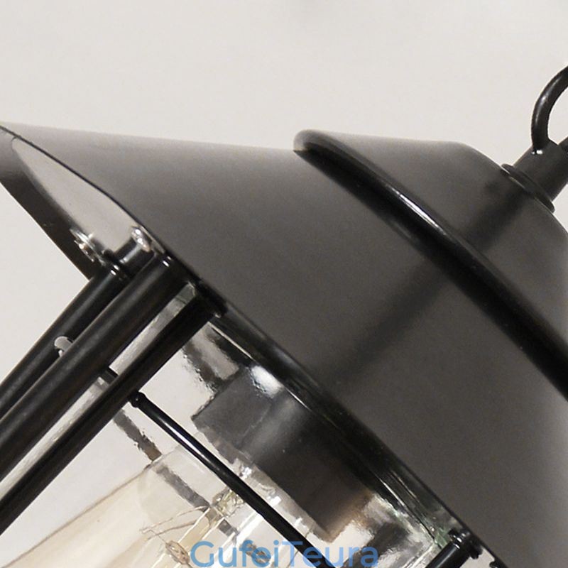 אור חוץ אמריקאי רטרו עמיד למים בצורת כלוב ציפורים תליון אור גן