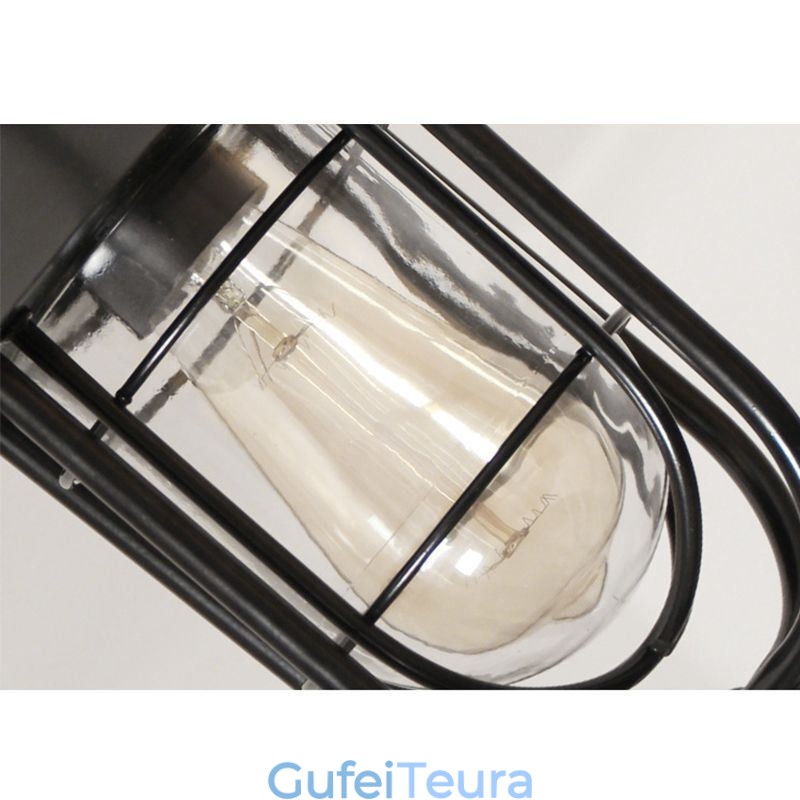 אור חוץ אמריקאי רטרו עמיד למים בצורת כלוב ציפורים תליון אור גן