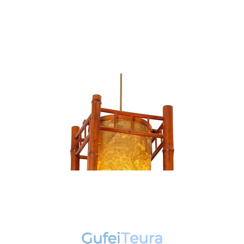 נברשת במבוק רטרו פנס עץ