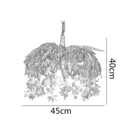 מנורת תליון ביתית בסגנון תעשייתי נברשת מעוטרת צמח מלאכותי