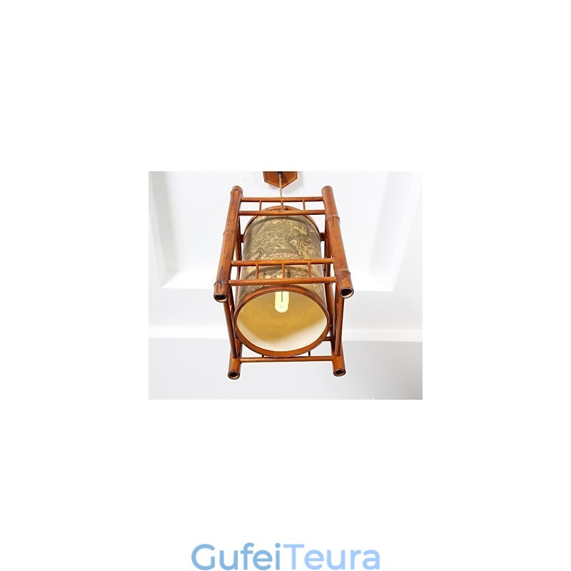 נברשת במבוק רטרו פנס עץ