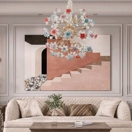 תאורת תליון דקורטיבית נברשת פרח קריסטל מודרנית