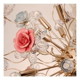 תאורת תליון דקורטיבית נברשת פרח קריסטל מודרנית