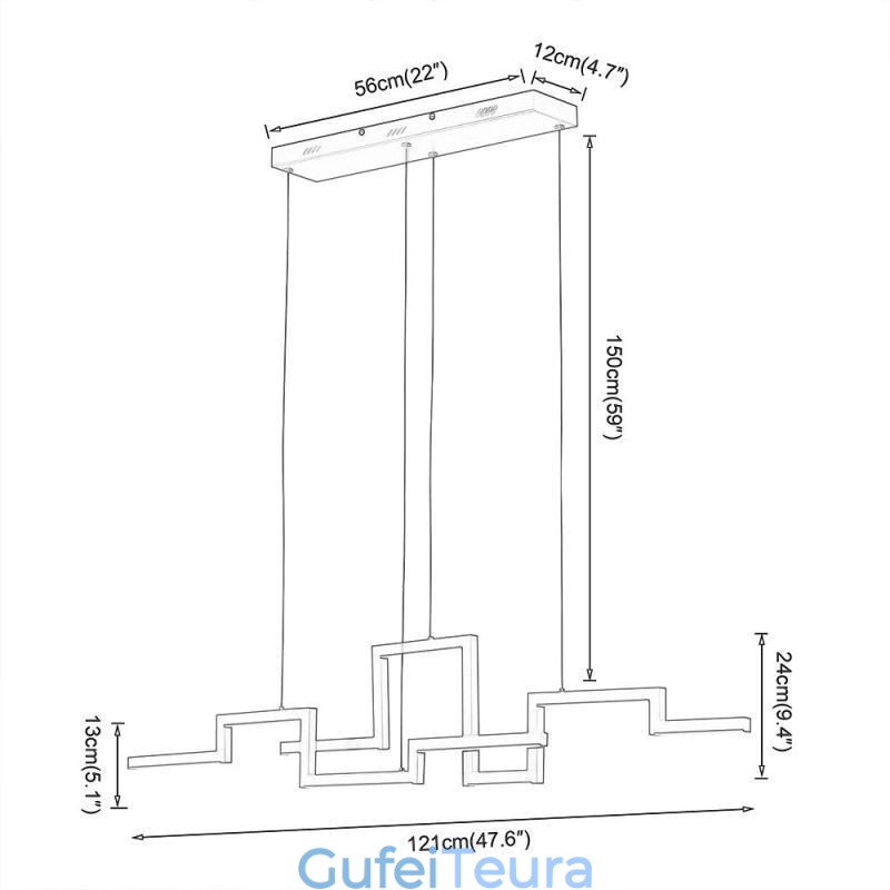 אור תליון מודרני אקריליק שחור נברשת