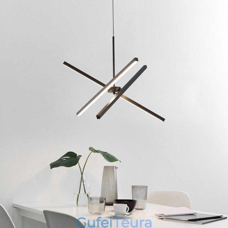 מנורת רצועה שחורה ניתנת לעמעום מודרנית