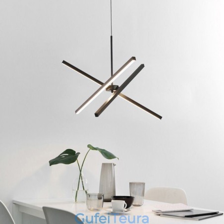 מנורת רצועה שחורה ניתנת לעמעום מודרנית