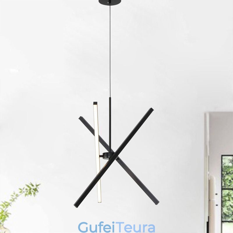 מנורת רצועה שחורה ניתנת לעמעום מודרנית