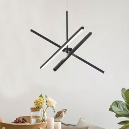 מנורת רצועה שחורה ניתנת לעמעום מודרנית