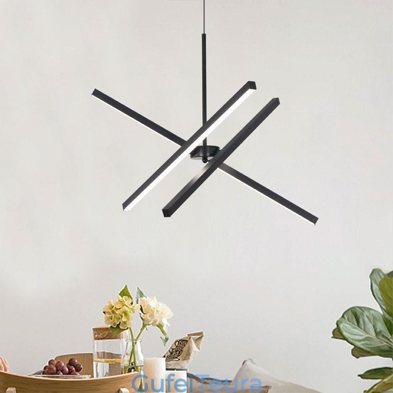 מנורת רצועה שחורה ניתנת לעמעום מודרנית