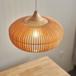 מסגרת עץ תליון אור נברשת בצורת דלעת