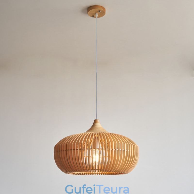 מסגרת עץ תליון אור נברשת בצורת דלעת