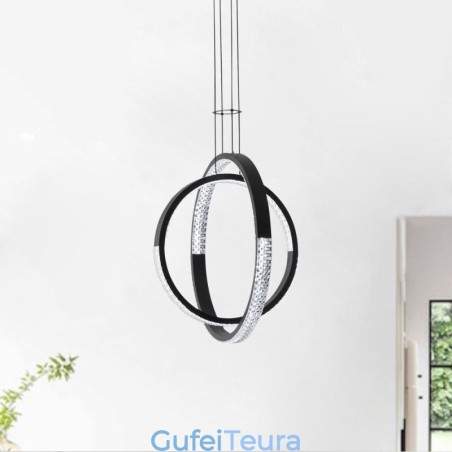 נברשת מודרנית 2 טבעות תליון תאורת אוכל