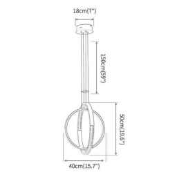 נברשת מודרנית 2 טבעות תליון תאורת אוכל