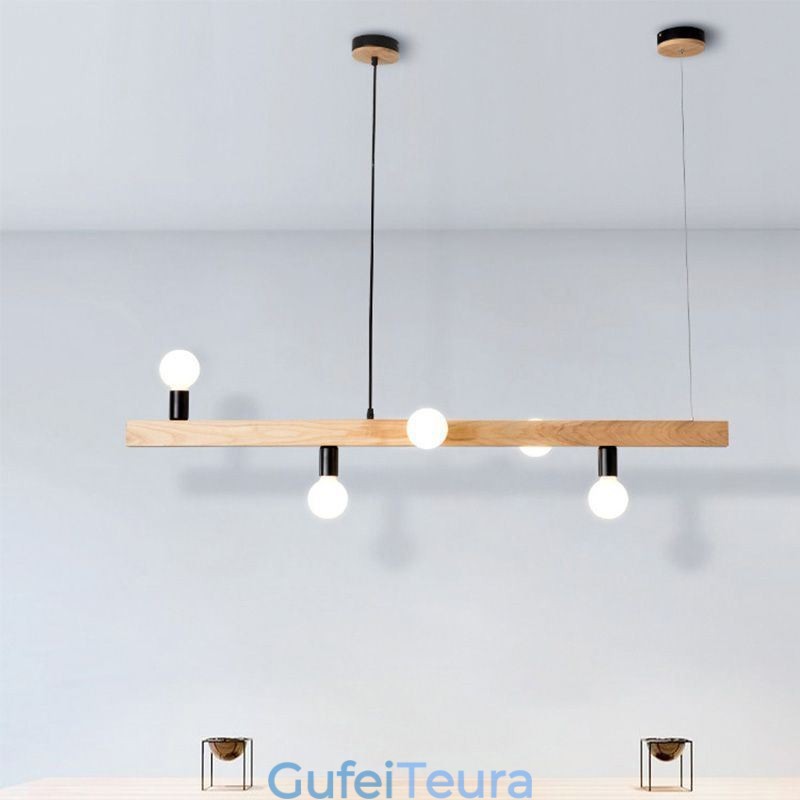 נברשת מולקולת אור תליון מעץ יפני