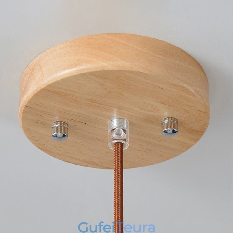 תליון עץ יפני אור תליית פנס זכוכית