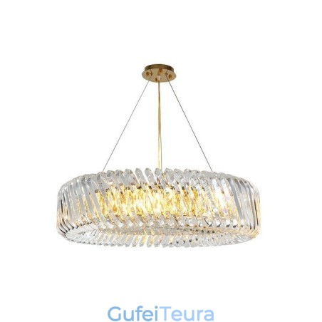 אור תליון אירופאי עגול זכוכית עיטור מנורת תלייה